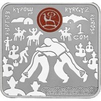 «Кыргыз күрөш» жез-никель монетасы
